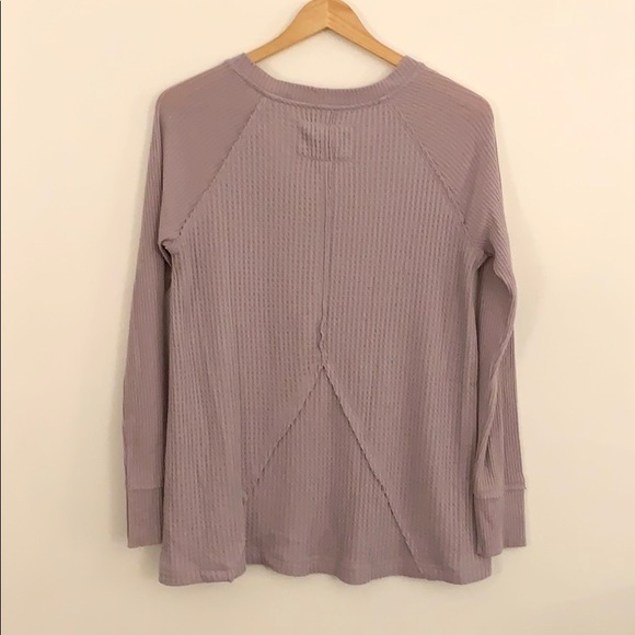 Anthro Maeve Pearson Purple Waffle Knit Tee Sweater - Picture 13 of 16